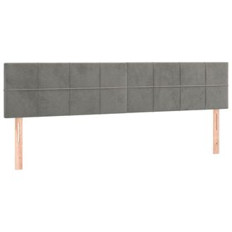 vidaXL Cabecero Con Led De Terciopelo Gris Claro 160x5x78/88 Cm Vidaxl