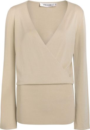 Aya Muse Gema Knit Mini Wrap Dress - Sand - Xxs (UK4 / Xxs)