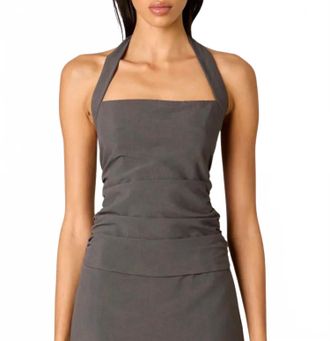 Nia Ventura Halter Neck Top In Grey