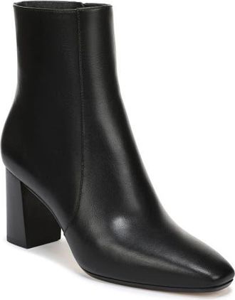 Veronica Beard Cassina Block Heel Bootie in Black Leather at Nordstrom, Size 7.5