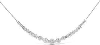House of Brilliance 14K White Gold 2.00 Cttw Diamond Composite Cluster Bar Necklace at Nordstrom