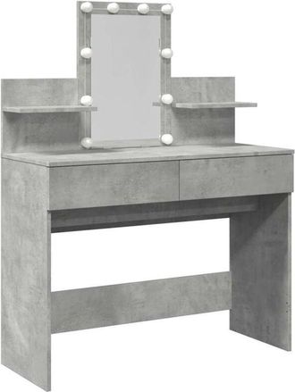 vidaXL Tocador Con Luces Led Gris Hormig&oacute;n 100x40x130 Cm Vidaxl