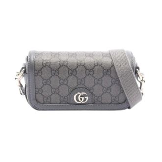 Gucci Pre-owned Ophidia GG Supreme Coated Canvas Shoulder Bag - Dames - Pre-owned - Grijs - Maat: ONE Size Leer