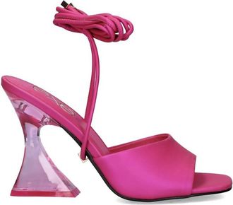 Ex&eacute; Womens Crystal Heeled Slingback Sandal In Fushia