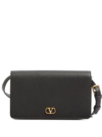 Valentino Garavani mini VLogo Signature shoulder bag - women - Calf Leather/Viscose/Brass/Calf Leather/Lamb Skin - One Size - Black