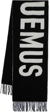 Jacquemus Fringe Logo Sjaal - Dames - Wintersjaals - Zwart - ONE Size - Wol - Accessoires