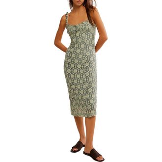 Free People Lucinda Floral Lace Midi Dress in Lilypad Combo at Nordstrom Rack, Size X-Large