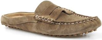 National Comfort Hawlie Flat Leather Mule in Sand Suede at Nordstrom, Size 10