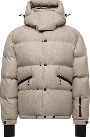 Moncler Krun Hooded Wool Down Ski Jacket Beige Size 2