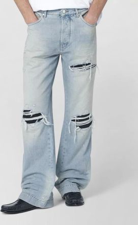 Amiri distressed faded wash trousers five pocket