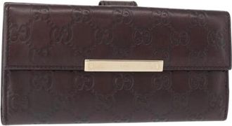 Gucci Pre-owned Leren Portemonnee - Dames - Vintage Accessoires - Bruin - ONE Size - Leer - Vintage