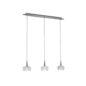 Netlighting Artic Ceiling Pendant 3 Light G9 Line Small Polished Chrome in Grey