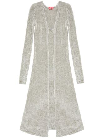 Diesel Cardigan M-Carol con placca logo - Grigio