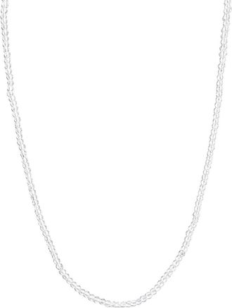 Jewelmak 14K White Topaz Necklace