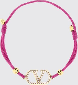 Valentino Garavani Bracciale VLogo Signature in raso con strass
