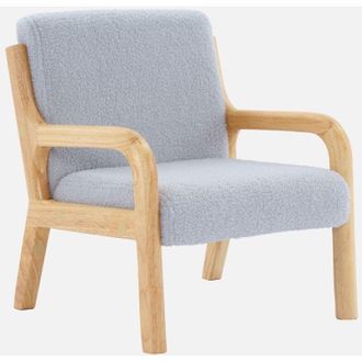 Sweeek Sweeek - Poltrona scandinava per bambini in legno, tessuto boucl&eacute;