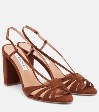 Aquazzura Aimee 85 suede sandals