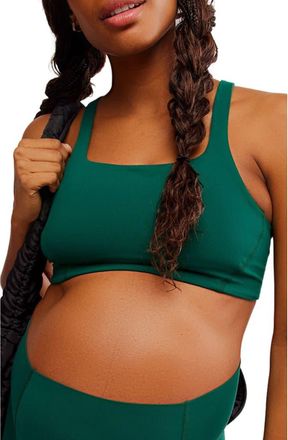 Free People x Hatch Never Better Square Neck Maternity Sports Bra in Garden Green at Nordstrom Rack, Size X-Small