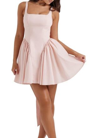 House of CB Florianne Bow Back Dress in Soft Peach at Nordstrom, Size X-Small A