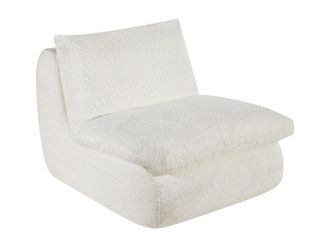 Vente-Unique Poltrona In Tessuto Testurizzato Bianco Avorio - Loleva
