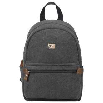 Troop London TRP0552 Classic Canvas Small Backpack (Black Stone Washed)