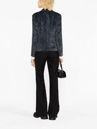 Brunello Cucinelli Navy Textured Tailored Jacket, Brand Size 44 (US Size 10)