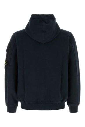 Stone Island Cotton Gabardine Hooded Hooded Jacket - Navy