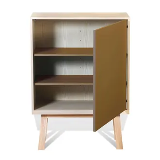 Mon Petit Meuble Fran&ccedil;ais Armario de madera de fresno de 90 cm con 1 puerta