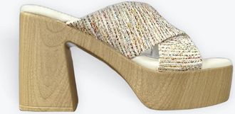 Chinese Laundry Womens Arling Weave Criss Cross Strap Heel In Multi