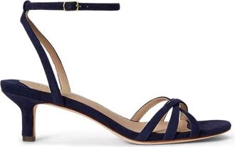 Ralph Lauren Kendyl Kttn Sandal - Dames - Sandalen met hakken - Blauw - 38 EU - Leer - Schoenen