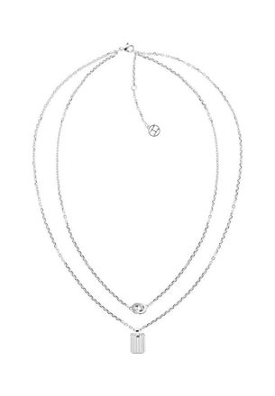 Tommy Hilfiger Womens 2780715 Ladies Necklace - Grey Stainless Steel - One Size