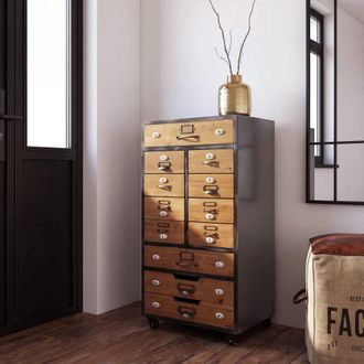 Maisons du monde Mueble de 12 cajones con ruedas, el ant&iacute;doto definitivo contra el desorden