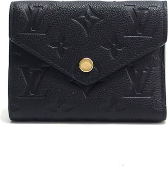 Louis Vuitton Black Noir Monogram Empreinte Leather Wallet (Tri-Fold) (Pre-Owned)