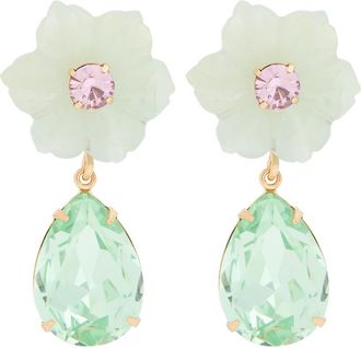 Jennifer Behr Juna 18kt Gold-plated Drop Earrings - Green - One Size