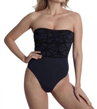 Sauipe Swimwear Bandeau One Piece Swimsuit In Navy