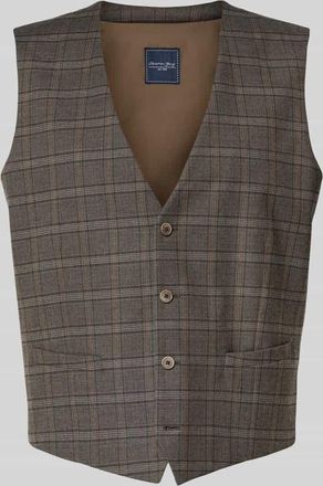 Christian Berg Regular Fit Weste mit Eingrifftaschen in Mittelbraun, Größe 48