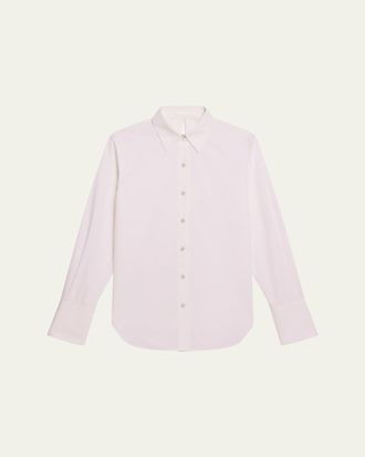 Helmut Lang Tie-Back Button-Front Cotton Shirt
