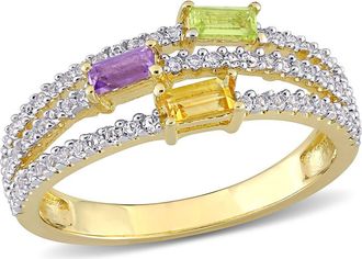 Delmar Amethyst Citrine Peridot & White Topaz Ring in Gold Multi at Nordstrom Rack, Size 6