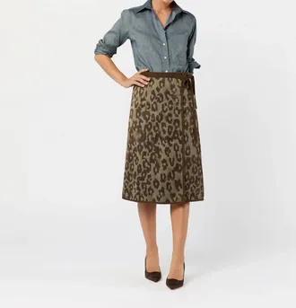 Ann Mashburn Adley Wrap Skirt In Leopard