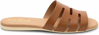 Hogan Womens Valencia Ciabatta Sandals In Brown