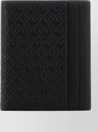 Ferragamo compact leather card holder with embossed pattern