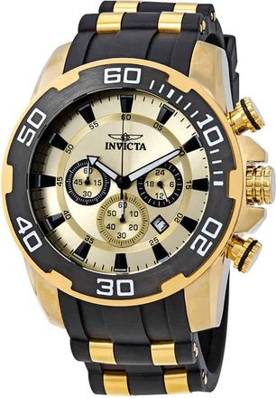 Invicta Pro Diver Chronograph Gold Dial Mens Watch 22346