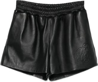 Philipp Plein Shorts in pelle - Nero