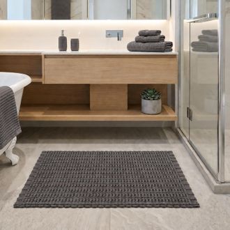 KASANOVA Tappeto bagno ciniglia 50x80 cm grigio Rug