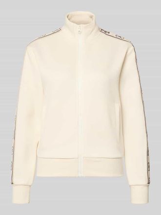Guess Sweatjacke mit Stehkragen und Eingrifftaschen Modell BRITNEY in Ecru, Gr&ouml;&szlig;e XL