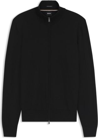 BOSS Zip-up sweater in merino wool