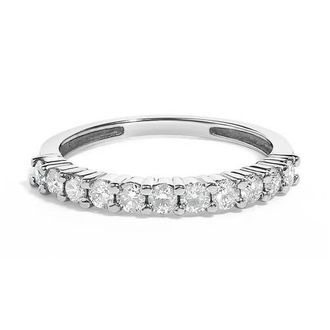 House of Brilliance IGI Certified 10K Gold 1/2 Cttw Diamond Fluted Band Style Ring in White Gold at Nordstrom, Size 8