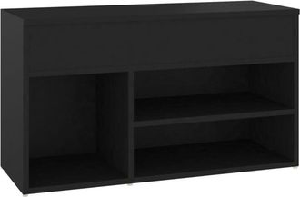 vidaXL Banco Zapatero Madera De Ingenier&iacute;a Negro 80x30x45 Cm Vidaxl