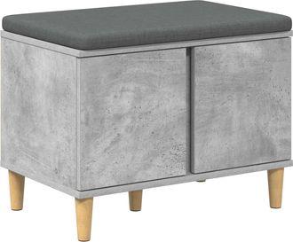 vidaXL Banco De Entrada Con Coj&iacute;n Gris Concreto 60 X 38 X 46 Cm Vidaxl