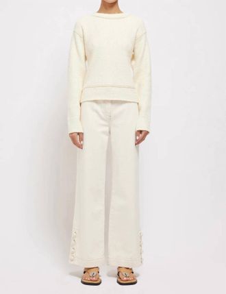 Jonathan Simkhai Sabina Crossover Sweater In Ivory